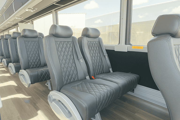 interior of Omaha Shuttle Bus Rentals charter bus